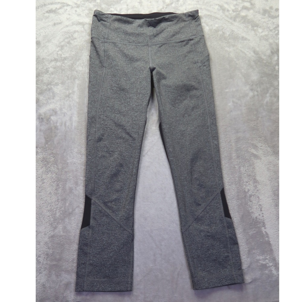 Lululemon Athletica Gray Heathered Mesh Panel Capri‎ Leggings Women's Size 4